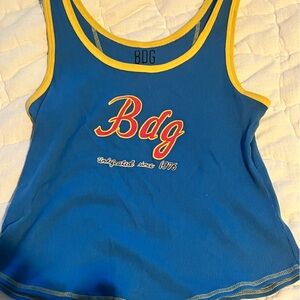BDG Blue and Yellow Ribbed Tank